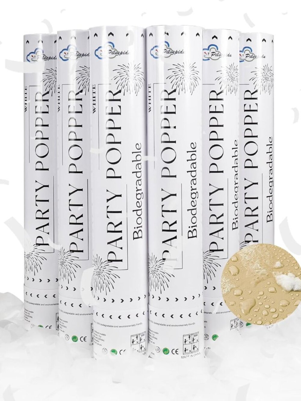 White Rice Confetti Cannon,Biodegradable Confetti Poppers